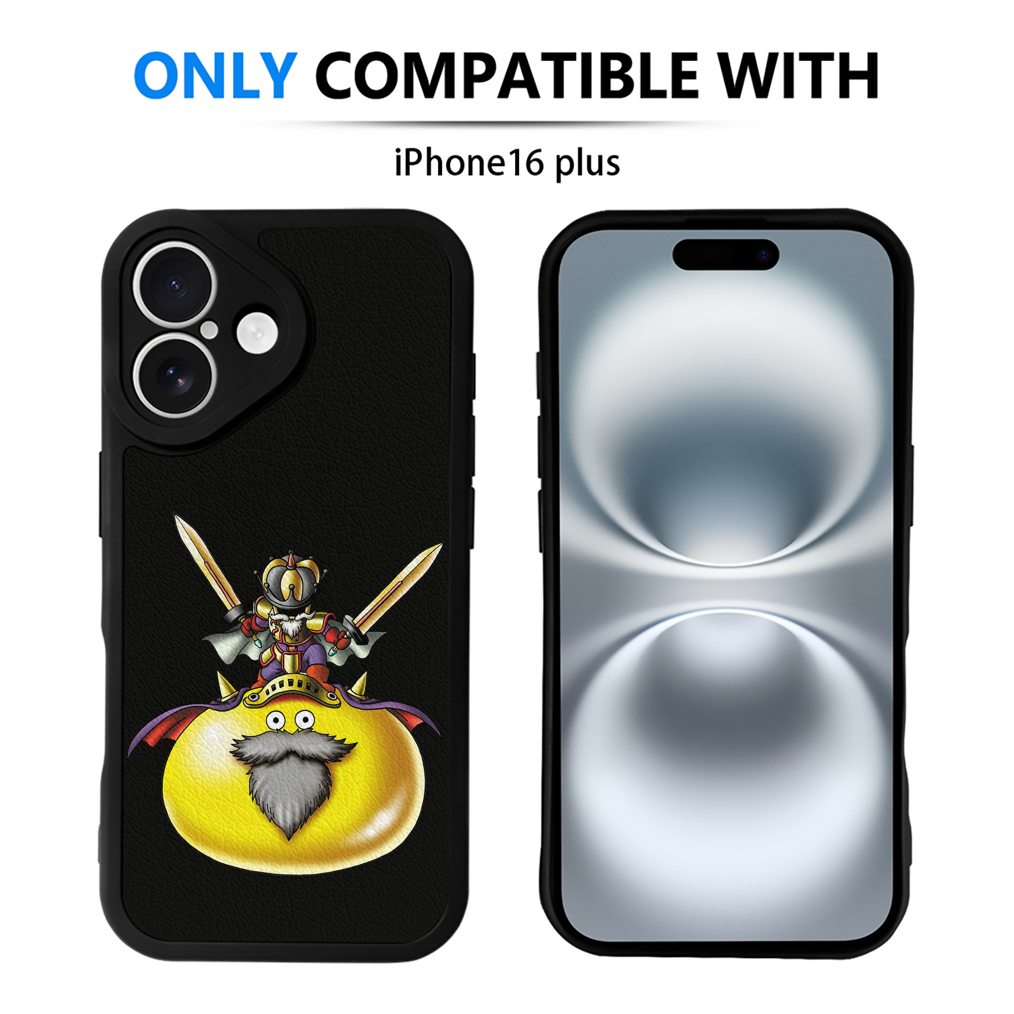 （画像用） ドラゴンクエスト Doragon Kuesuto Dragon Quest 【iPhone 16シリーズ対応】シリコンスマホケース（レザー調） 材質：シリコン